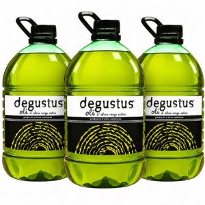 Aceite de Oliva Virgen Extra Degustus – Arbequina Caja 3 Garrafas de 5 Litros (15L)